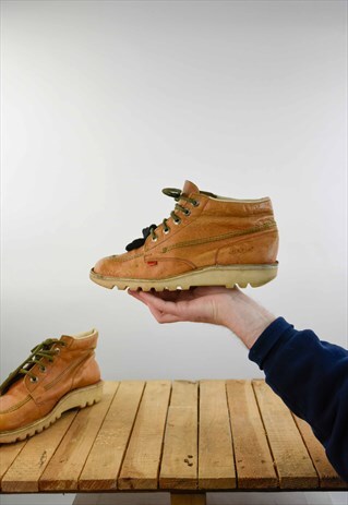 VINTAGE 90S TAN KICKERS BOOT UK 7.5 UNISEX