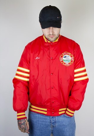 VINTAGE BOMBER JACKET WITH EMBROIDERED LOGO IN CLASSIC FIT