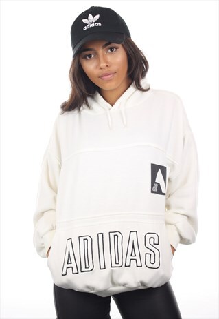 VINTAGE 80S ADIDAS SPELL OUT HOODIE SWEATSHIRT