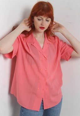 Vintage 1980s Blouse Shirt Pink