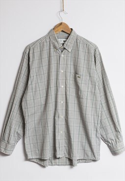 90s Vintage Lacoste Sport Checked Khaki Shirt 19040
