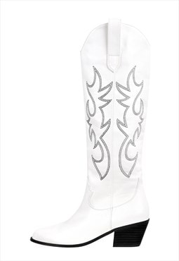Black Embroidery Cowboy Western Boots