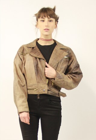 VINTAGE LEATHER BIKER JACKET