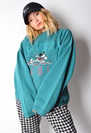 VINTAGE 80S MINT GREEN MICKEY SWEATSHIRT