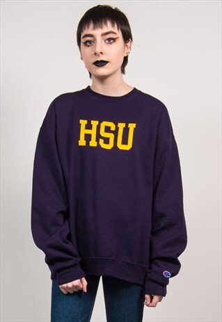 CHAMPION 90'S DARK PURPLE HSU OVERSIZED SWEATSHIRT