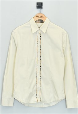 Vintage Women's Burberry Shirt Beige XSmall