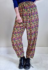 Vintage 90's Festival Slouchy Patterned Drawstring Trousers