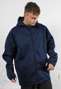 Vintage Adidas Originals Hoodie in Navy with Spell Out Logo