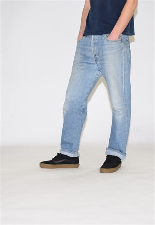 VINTAGE BLUE LEVIS 501 STRAIGHT LEG JEANS
