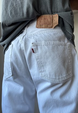 Vintage LEVIS 501 Jeans Denim Pants 90s White