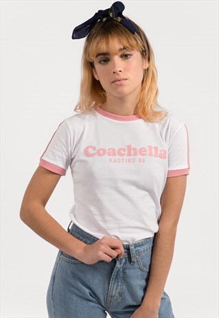 WHITE "COACHELLA" T-SHIRT