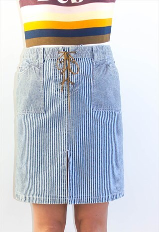 VINTAGE HIGH WAIST STRIPED PENCIL SKIRT