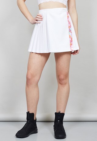 VINTAGE 80'S WHITE PLEATED ADIDAS TENNIS SKIRT