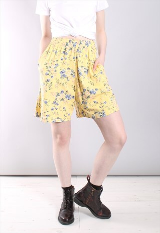 VINTAGE 90S FLORAL HIGH WAISTED CULOTTE SHORTS