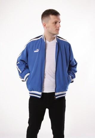 VINTAGE RARE PUMA SHELL OVERSIZED LOGO SPELL JACKET 12685
