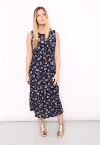 VINTAGE 90S FLORAL PRINT MIDI DRESS