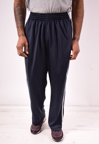 ADIDAS MENS VINTAGE TRACKSUIT TROUSERS MEDIUM NAVY BLUE 90S