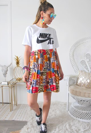 DRESS TEE-SHIRT VINTAGE PRINTED FABRIC