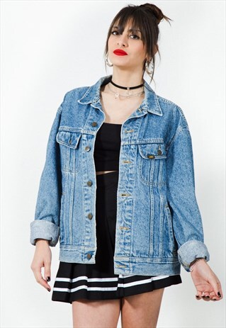 VINTAGE 80S ORIGINAL LEE BASIC DENIM JACKET MID WASH / 0212