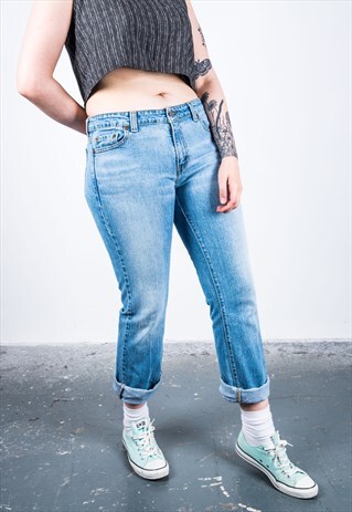 VINTAGE BLUE LEVI'S 545 PAINT MOM JEANS