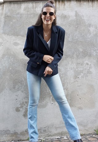 VINTAGE 70S LES COPAINS BLUE BLAZER WITH GOLDEN BUTTON