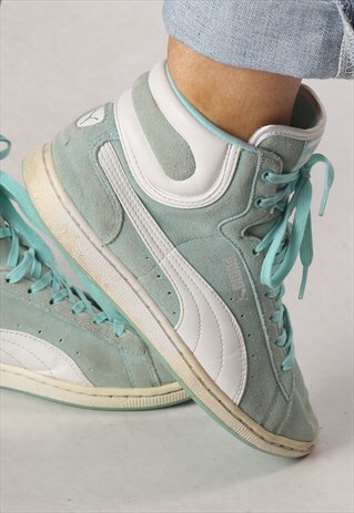 PUMA SUEDE HI TOP TRAINERS UK 5 . US 7.5 , (L74M)