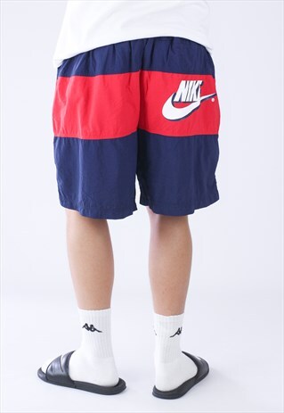 VINTAGE MENS NIKE SWIM BEACH BIG LOGO SHORTS