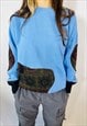 VINTAGE SIZE M LEE REWORK SWEATSHIRT IN BLUE