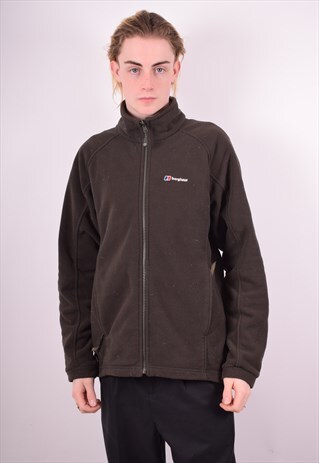 BERGHAUS MENS VINTAGE FLEECE JACKET LARGE GREEN 90'S