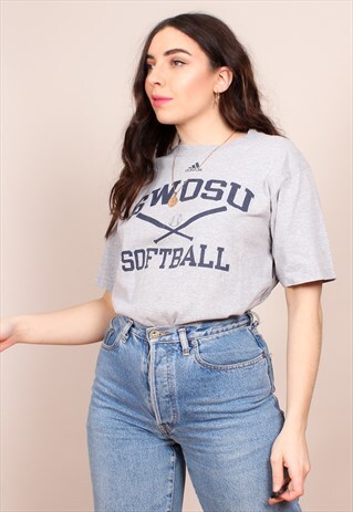 VINTAGE 90S GREY ADIDAS SPORTS T-SHIRT