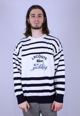 LACOSTE BIG LOGO SWEATER JUMPER VERY RARE YACHTING