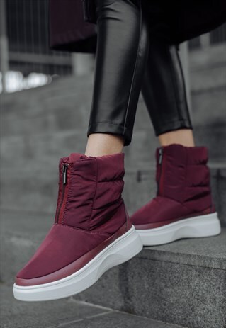 BONTIMES FURRY BOOTS IN BORDEAUX