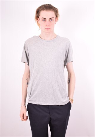 CALVIN KLEIN MENS VINTAGE T-SHIRT TOP MEDIUM GREY 90S