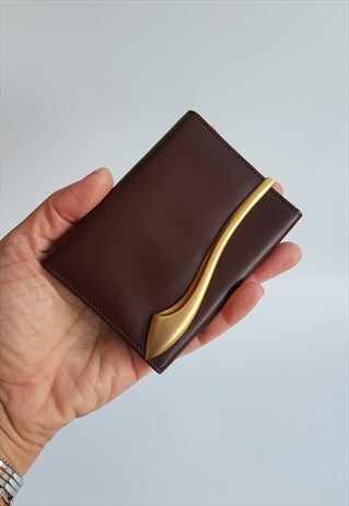 LANVIN VINTAGE BROWN LEATHER PURSE / CARD HOLDER
