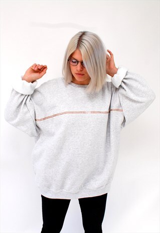 G&G UNISEX ASH STRIPE RIBBON SWEAT