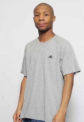 VINTAGE ADIDAS LOGO T-SHIRT GREY