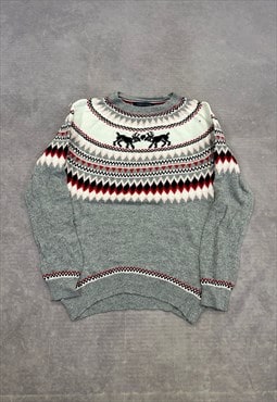 Tommy Hilfiger Knitted Jumper Cute Reindeer Patterned Knit 