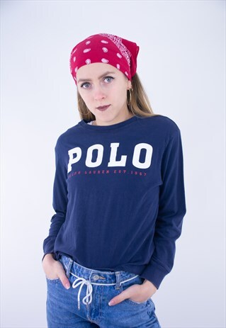 VINTAGE RALPH LAUREN BIG POLO SPELLOUT LONG T-SHIRT
