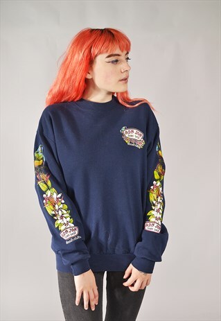 VINTAGE RON JON SURF SHOP SWEATSHIRT NAVY BLUE