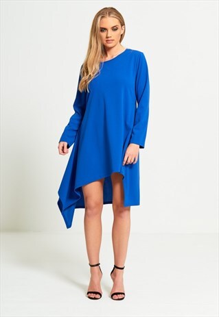 BLUE ASYMMETRICAL DRESS