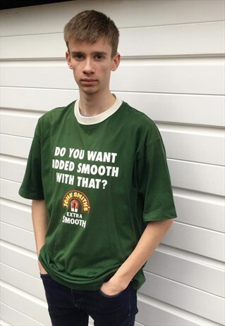 MENS VINTAGE 90S FESTIVAL GREEN JOHN SMITHS BEER TSHIRT TOP
