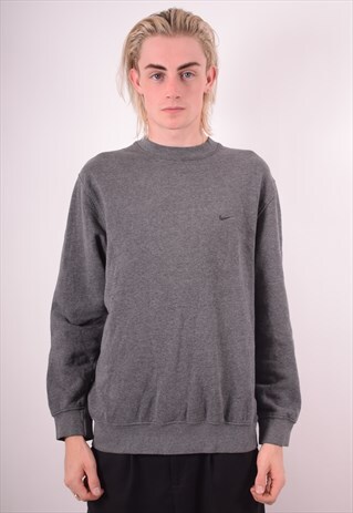 NIKE MENS VINTAGE SWEATSHIRT JUMPER LARGE GREY 90S