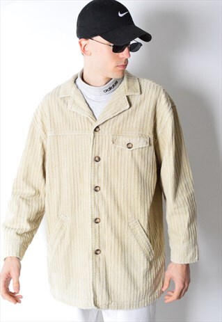 VINTAGE 90S CREAM VELVET CORDUROY JACKET