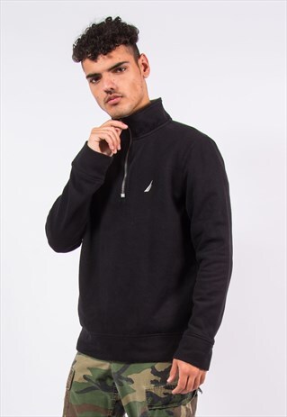 VINTAGE 1/4 ZIP SWEATSHIRT BLACK SWEATER