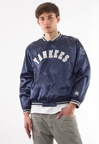 VINTAGE NEW YORK YANKEES MLB BOMBER 90S BLUE