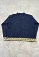 VINTAGE WOOLRICH KNITTED JUMPER ABSTRACT PATTERNED SWEATER