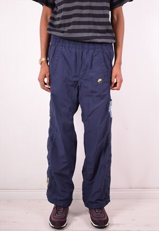 NIKE MENS VINTAGE TRACKSUIT TROUSERS MEDIUM BLUE 90S