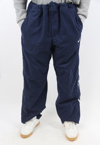 VINTAGE NIKE NAVY SOFT TRACKSUIT BOTTOMS