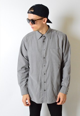 VINTAGE 90S GREY MINIMALIST LONG SLEEVE SHIRT