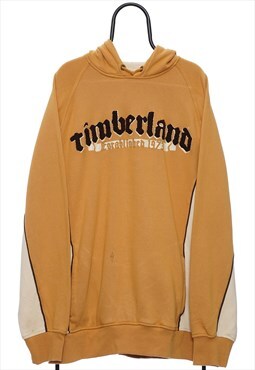 Vintage Timberland Spellout Orange Hoodie Mens